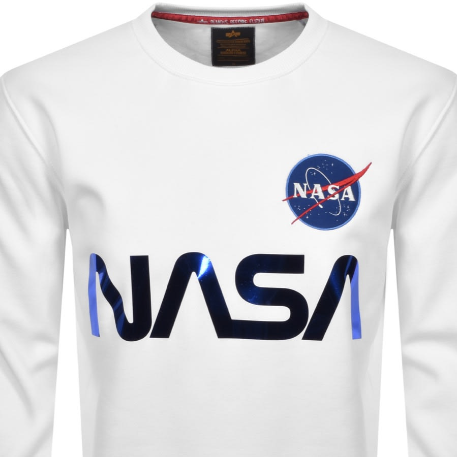 Alternative Image for ProductAlpha Industries Nasa Reflective Sweatshirt White2